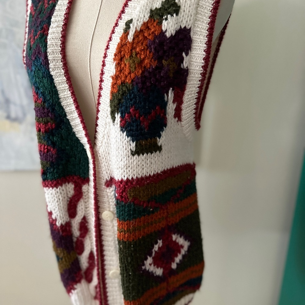Hand Knit Vintage Sweater Vest - Picture 3 of 5